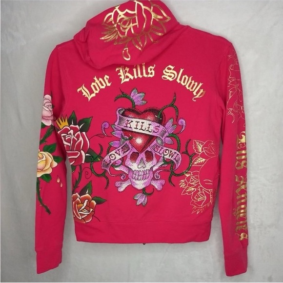 Ed Hardy Tops - Ed HardyVINTAGE  Fuchsia Floral Women's Jacket